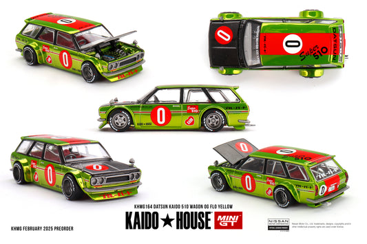 Mini GT x Kaido House Datsun KAIDO 510 Wagon OG Flo Yellow #164