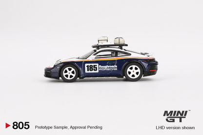 Mini GT 1:64 Porsche 911 Dakar Rallye Design Package White/Gentian Blue Metallic